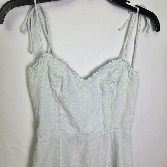 Aritzia Wilfred Organic Linen Mini Dress Light Blue Size 2 - Picture 4 of 9